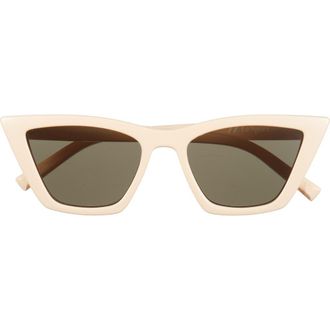 Le Specs Velodrome 54mm Gradient Cat Eye Sunglasses in Off White /Khaki at Nordstrom