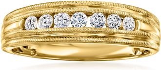 Ross-Simons Mens. Diamond Wedding Band in 14kt Yellow Gold