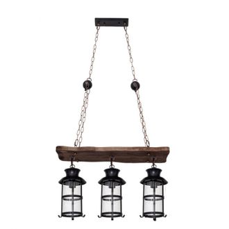 Fabrilamp Lampara Colgante Rustico Cortijo 3xe27 Marron - Fabrilamp
