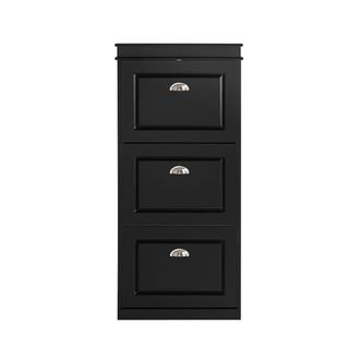 SoBuy Zapatero con 3 puertas abatibles mdf negro