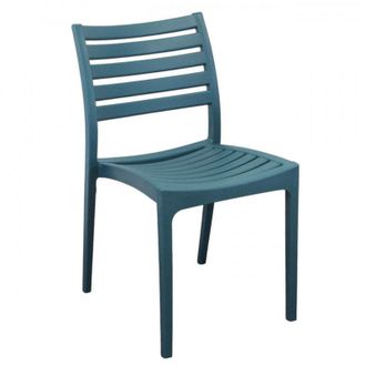 No Brand Sedia impilabile in polipropilene 42,5x49xH78 cm con design moderno Curv&igrave;a - Blu