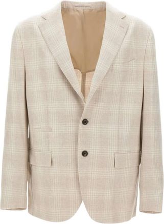Eleventy Blazer a quadri con revers stretti - Toni neutri