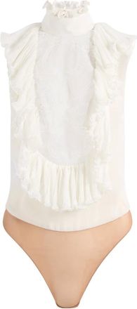 Elisabetta Franchi Body Camisa - Tops - Mujer - Blanco - XL