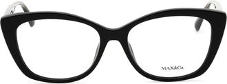 Max & Co. MO5016 Cat-Eye Acetate Eyeglasses - Black