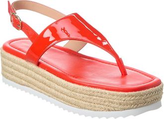 Stuart Weitzman Mel Patent Espadrille Flatform Sandal