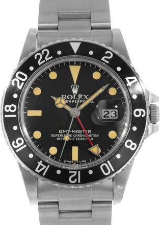 Rolex Pre-owned Rolex GMT-Master GMT Automatic Chronometer Black Dial Mens Watch 16750 BKSO