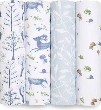 Aden + Anais Boutique 4-Pack 100% Organic Cotton Muslin Swaddles in Outdoors at Nordstrom