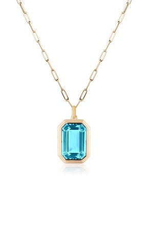 Goshwara Manhattan Pendant Necklace in Blue Topaz at Nordstrom, Size 18