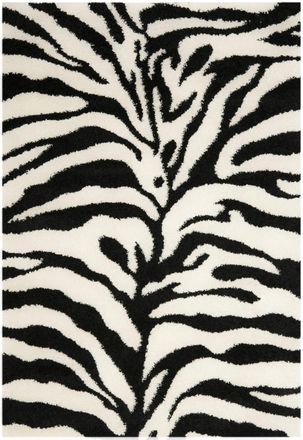 Safavieh Alfombra de polipropileno blanco/negro, 160 x 229 cm