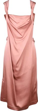 Vivienne Westwood Storm Midi Dress With Structured Silhouette In Old Rose