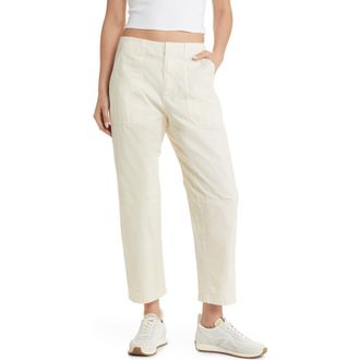 Rag & Bone Leyton Crop Cotton Work Pants in Ivory at Nordstrom Rack, Size 10