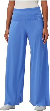 JapanTKY Japan Tky, Broeken, Dames, Blauw, XL, Polyester, Kuzi Wide Broeken