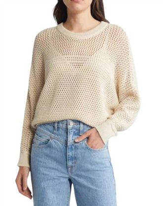 Cleobella Kiara Open Stitch Organic Cotton Sweater In Ivory