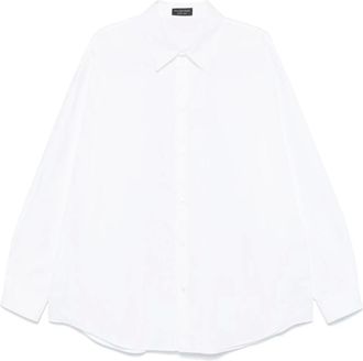 Balenciaga Overhemden, Heren, Wit, L, Witte Minimalistische Oversized Shirt