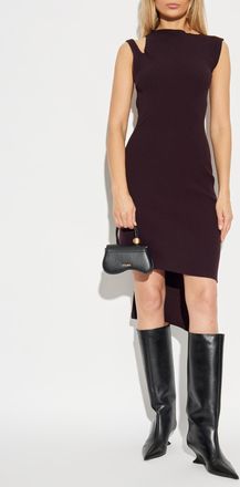 Courrèges Fitted Dress, Womens, Burgundy