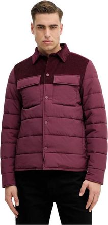 Benetton Corduroy Padded Jacket - Heren - Winterjassen - Paars - S - Katoen - Jassen