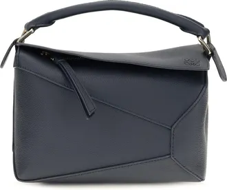 Loewe Womens Handbag Puzzle Small Deep Navy Calf Leather Shoulder Bags