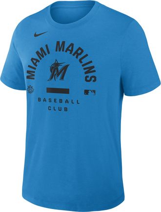 Nike Miami Marlins Authentic Collection Early Work Nike Mens Dri-FIT MLB T-Shirt in Blue | 034J44IMQM-HXK