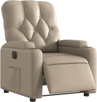 vidaXL Vidaxl - Sill&oacute;n Reclinable El&eacute;ctrico De Cuero Sint&eacute;tico Color Capuchino