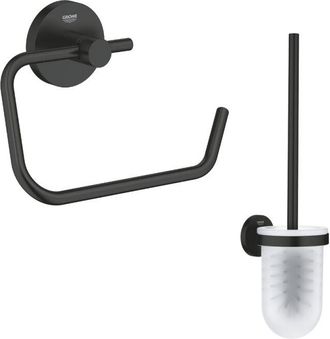 GROHE Dispensador De Papel De Pared + Escobillero Start Negro Mate