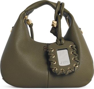 Ganni groene Eco Lear mini-hobotas