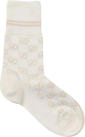 Gucci Patterned Crew Socks Yellow Cream