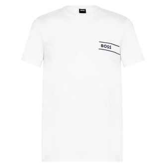 HUGO BOSS Heren Hbw Logo Crew Hals T-shirt (Wit)