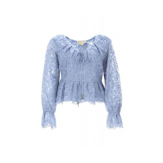 Michael Kors Overhemden, Dames, Blauw, L, Denim, Chambray Blouse