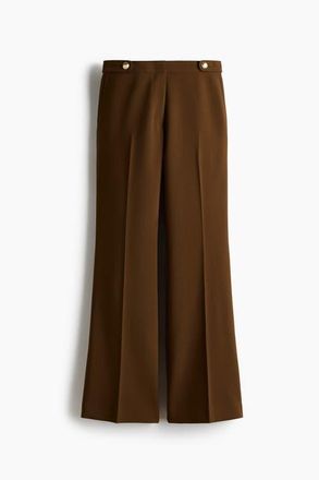 H&M Flared Tailored Trousers in Dark Brown at Nordstrom, Size 18