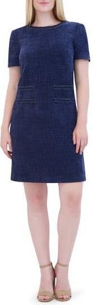 Eliza J Tweed Shift Dress in Medium Blu at Nordstrom Rack, Size 12