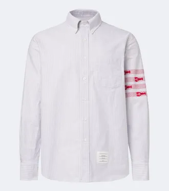 Thom Browne 4-Bar striped cotton Oxford shirt