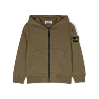 Stone Island Kids Sweatshirts, male, Green, 8 Y, Stylish Coats for Men