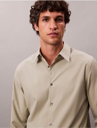 Calvin Klein Mens Supima Stretch Cotton Slim Shirt - Neutral - 2XL