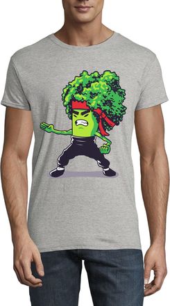 Generic Broccoli Funny Brocco Lee Parody Mens Crew Neck T-Shirt Gray X-Large