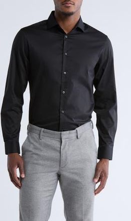 Calvin Klein Lasting Color Slim Fit Dress Shirt in Black at Nordstrom Rack, Size 14.5 - 32/33
