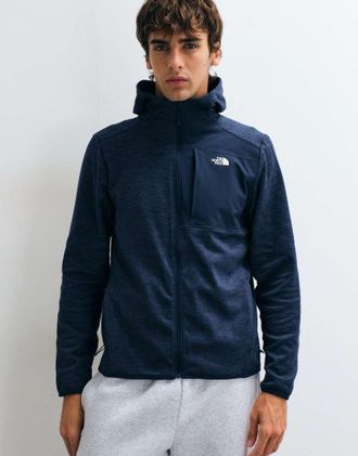 The North Face M tnf performance fleece felpa con cappuccio full zip in summit navy dark heather-blu navy