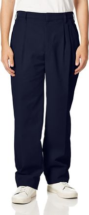 Red Kap Mens Pleated Twill Slacks, Navy, 36x34