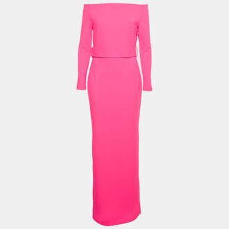 Solace London Ultra Pink Stretch Crepe Sabina Maxi Dress