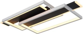 Globo Lighting Lámpara de techo LED semiempotrada integrada, color negro mate, LED 3000K