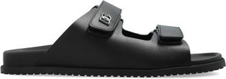 Dolce & Gabbana Calfskin Slide - Heren - Sandalen - Zwart - 41 EU - Leer - Schoenen