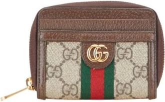 Gucci Pre-owned Wallets, female, Beige, Size: ONE SIZE Pre-owned Canvas wallets