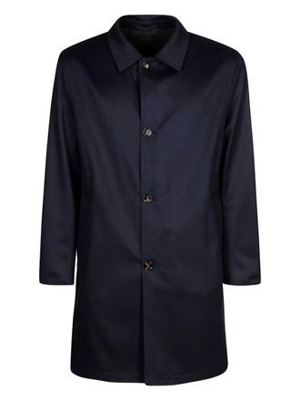 Kired button-fastening cashmere coat - men - Cashmere - 56 - Blue