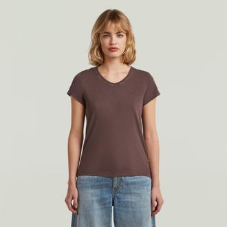 G-Star Overdyed Eyben Slim V T-shirt 2.0 - Bruin - Dames