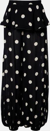 Adriana Degreas Solid Peplum polka-dot balloon pants