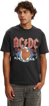 Cotton On Mens Premium Loose Fit Music T-Shirt in Washed Black - Ac Dc - On at Nordstrom, Size Medium