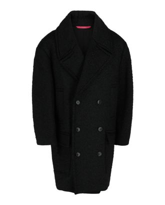 Valentino Double-Breasted Boucl&eacute; Wool Overcoat