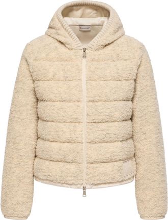 Moncler Moncler Teddy Padded Zip-up Hoodie, Women, White, Size: Xl