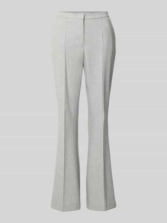 Raffaello Rossi Raffaello Rossi Flared Stoffhose mit Ziern&auml;hte und Viskose-Anteil Modell DORO in Hellgrau Melange, Gr&ouml;&szlig;e 34