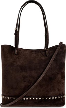 Valentino Garavani Suede Bag With Studs - Dames - Shoppers - Bruin - ONE Size - Su&egrave;de - Tassen