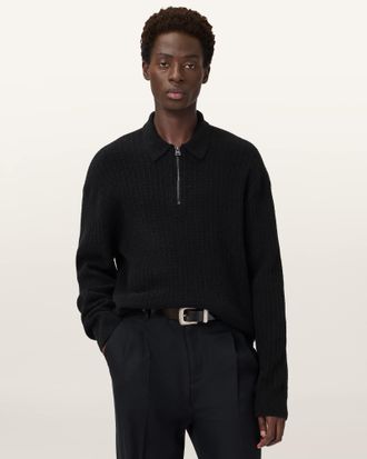 AllSaints Jakob Long Sleeve Polo